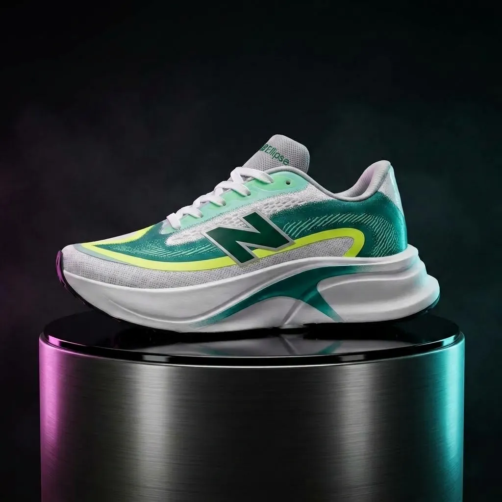 Tenis New Balance Ellipse en blanco y verde — Foto: Divulgación
